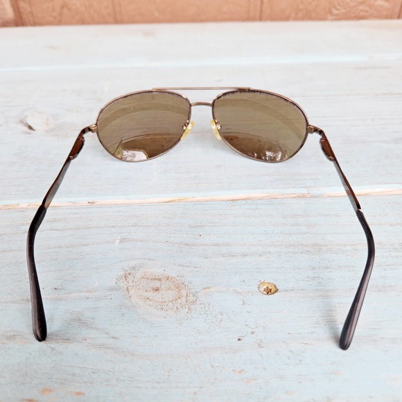 Vintage Olympics Logo Aviator Sunglasses Gold Toned Brown Lens 60s Style
